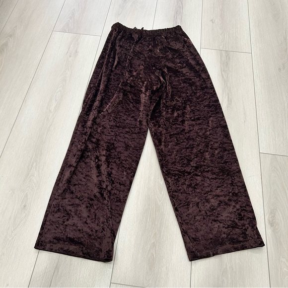 Victoria's Secret Velour Pants Size XS/S Wide Leg Drawstring Velvet 90's Y2K - Picture 5 of 5
